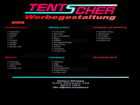 Screenshot der Homepage der Firma Tentscher Werbegestaltung